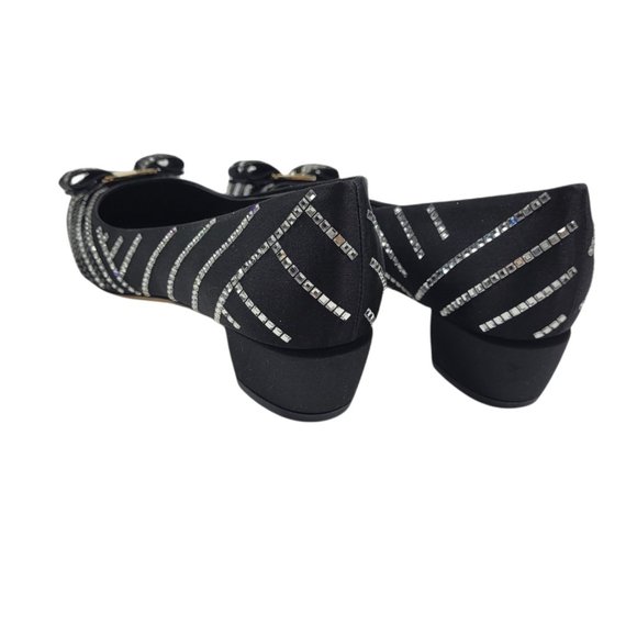 Salvatore Ferragamo Crystal Embellished Vara Pumps - Picture 5 of 6